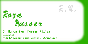 roza musser business card